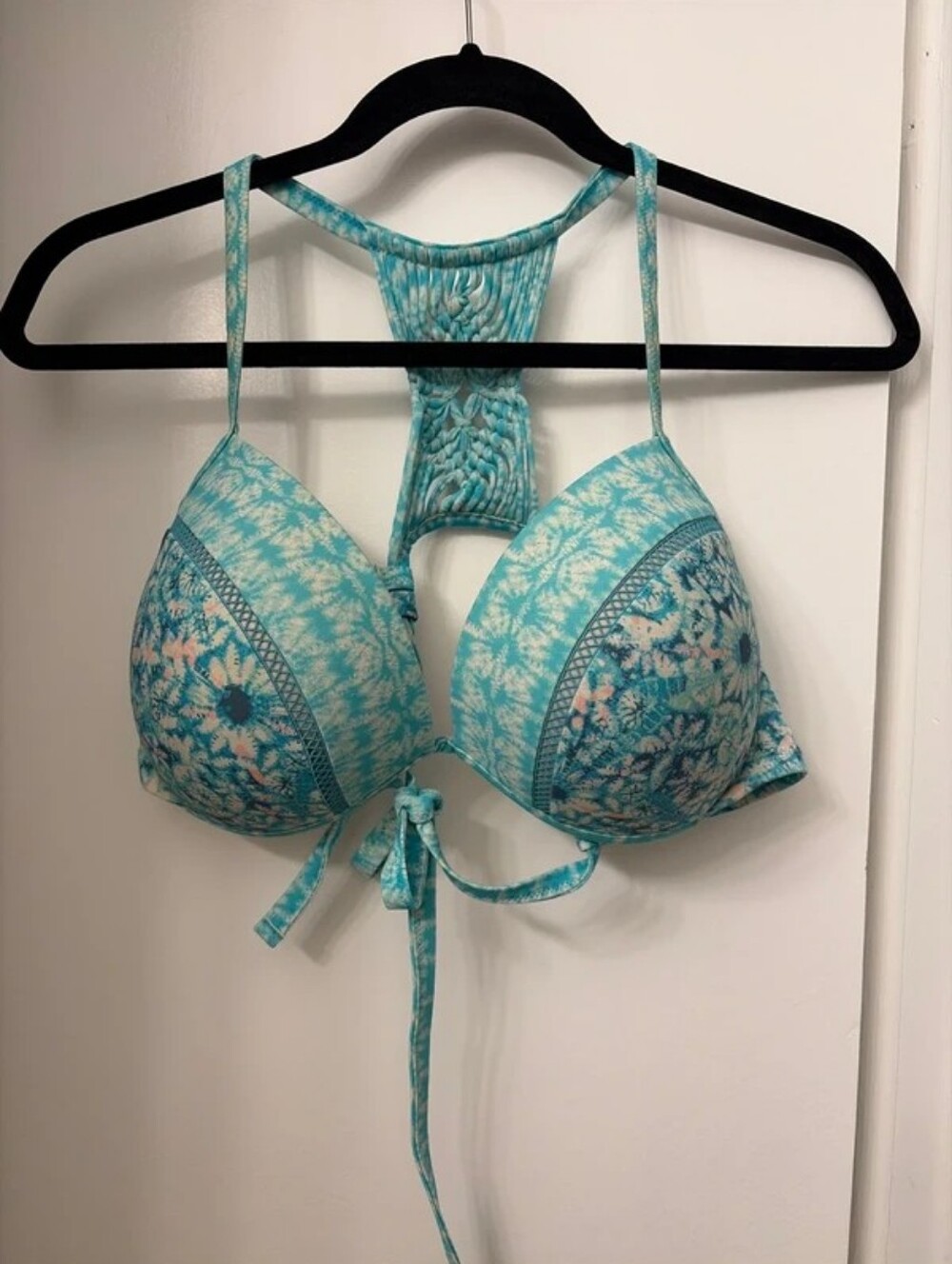 Shade & Shore Neon Pink Crochet Push-Up Bikini Set